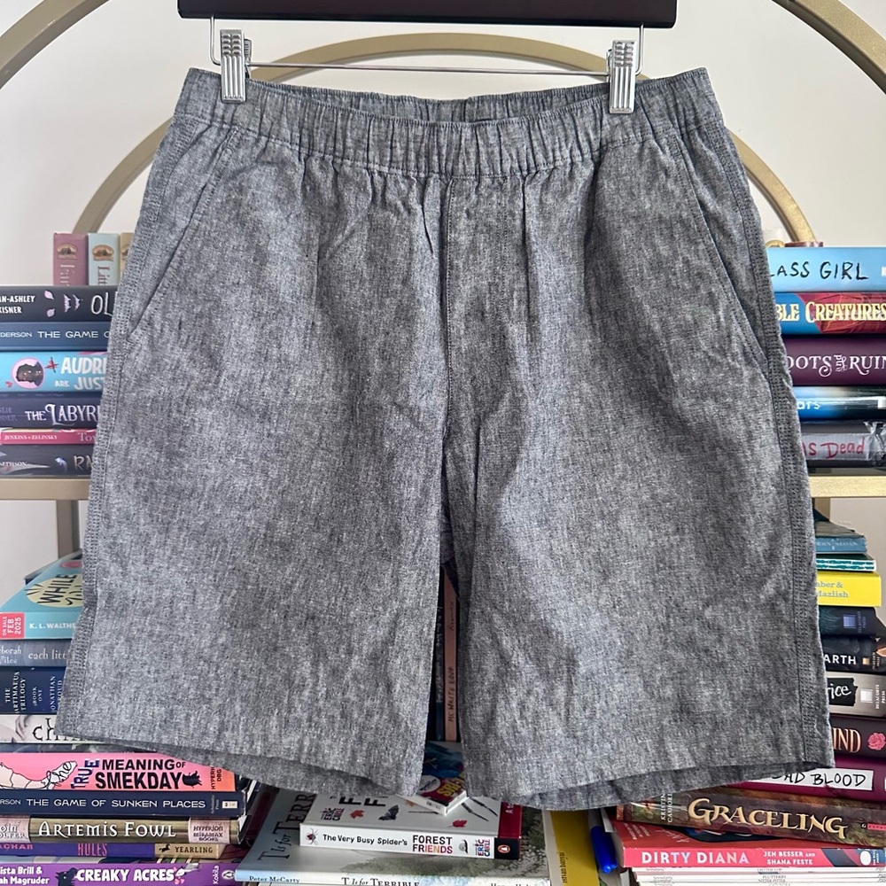 UNIQLO Linen-Cotton Grey Elastic-Waist Shorts 🩶🩳